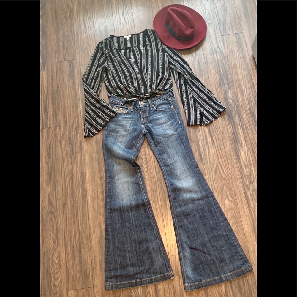 ReRock by Express distressed wide leg jeans